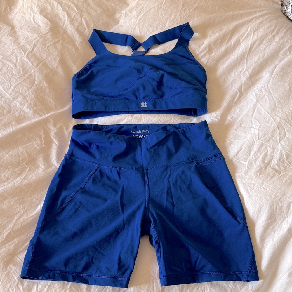 Sweaty Betty Power Blue Activewear Set S